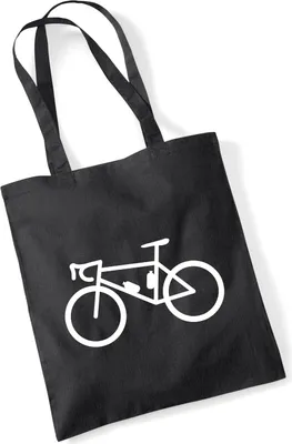 Produktbild von Huuraa Jutebeutel Bike Fahrrad 10 Liter Black Baumwolle Tasche Geschenkidee