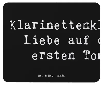 Produktbild von Mr. & Mrs. Panda Mauspad Spruch Klarinette Liebe  - Schwarz - Geschenk, Ensemble, Lernen, Musik, emotionen, Mousepad, Mouse Pad, Musikgeschenke, Holzblasinstrument, pc