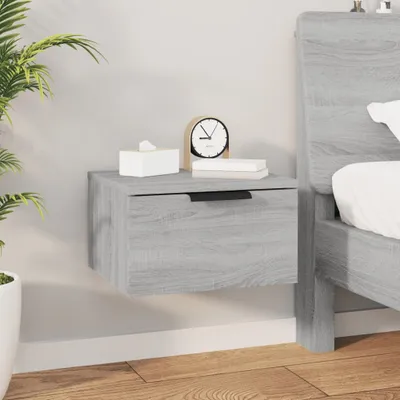 Produktbild von The Living Store Wand-Nachttisch Grau Sonoma 34x30x20 cm