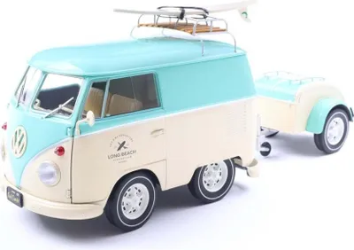 Produktbild von Solido 421186564 Kool Kombi Long Beach Surfing Club 2024 mint grün weiß 1:18