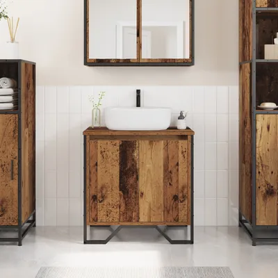 Produktbild von Desgin Badezimmerschrank Altes Holz 60x35x50 cm - Badezimmer 869177