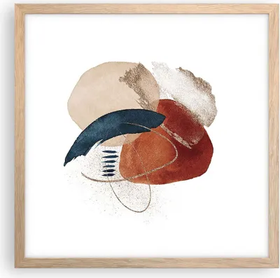 Produktbild von Gerahmtes Poster - Rahmen in heller Eiche - Abstraktion Flecken Modern - 40x40 cm - Wand Bild - Wanddeko - Wandbilder - Kunstposter - Wandposter - Bilderrahmen - Bilder - Kunstdruck - P2NAC40x40-4561