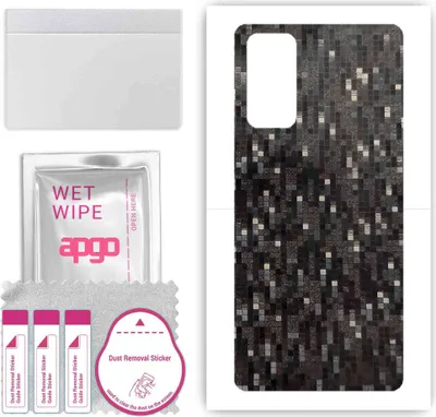 Produktbild von apgo Rückseite Schutzfolie, Skin, kompatibel mit Samsung Galaxy S20 FE 5G, Hinten Displayschutzfolie aus Vinylfolie, kratzfest, einfache Montage - Carbon Black Pixel