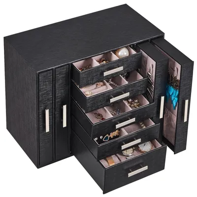Image de Solidchoice - Boîte de rangement pour bijoux spacieuse avec 9 tiroirs, idéale pour les femmes