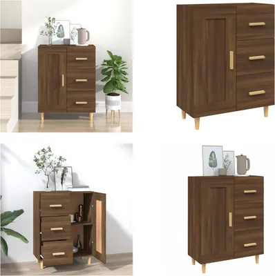 Obrázek produktu pro vidaXL Příborník hnědý dubový vzhled 69,5x34x90 cm Materiál na bázi dřeva - Příborník - Příborníky - Skříňka - Úložná skříňka