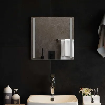 Zdjęcie produktu dla Lustro łazienkowe LED przezroczysty 40 x 40 cm szkło hartowane