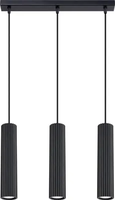 Immagine prodotto di Lampada a sospensione KARBON 3L nero 3xGU10 10W alluminio 98x6.5x45cm Sollux Lighting
