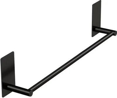Immagine prodotto di Portasciugamani in acciaio inossidabile nero, 40 cm, autoadesivo, per il bagno