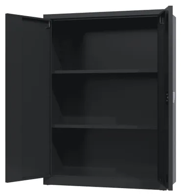 Produktbild von Povag Stahl Aktenschrank, Büroschrank, Metallschrank, 110x80x38 cm, Schwarz