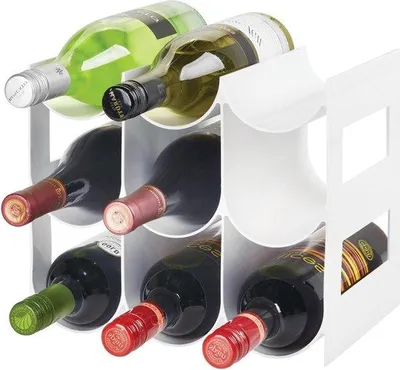 Produktbild von Famanu Flaschenregal mit 3 Etagen und 9 Haltern - für Küchen, Vorratsräume und Kühlschränke - transparent