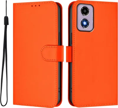 Produktbild von Mobigear Urban Wallet  Motorola Moto G04 Hülle Klapphülle Geldbörse - Orange