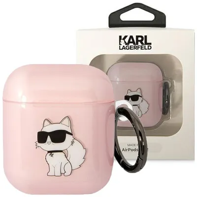 Produktbild von Karl Lagerfeld Kla2Hnchtcp Etui Für Airpods 1/2 - Rosa Ikonischen Choupette