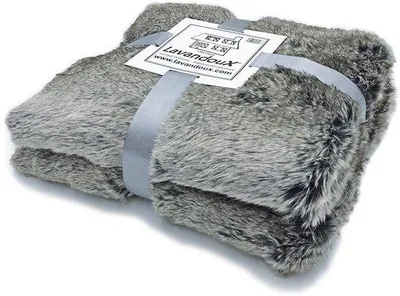 Produktbild von Unyqoos® Kunstfell-Plaid 130 x 170 cm, grau Ombré – weiches Imitationsfell mit Suédine-Rückseite, 100%.Polyacryl / 100% Polyester, waschbar 30°C
