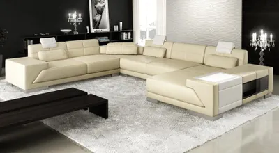 Image de XXL BIG Wohnlandschaft U-Form Ecksofa Sofa Couch Polster Garnitur Leder