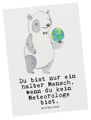 Produktbild von Mr. & Mrs. Panda Ansichtskarte Meteorologe Herz - Weiß - Geschenk, Postkarte, Grußkarte, Kunstkarten, Ansichtskarten, Postkarten