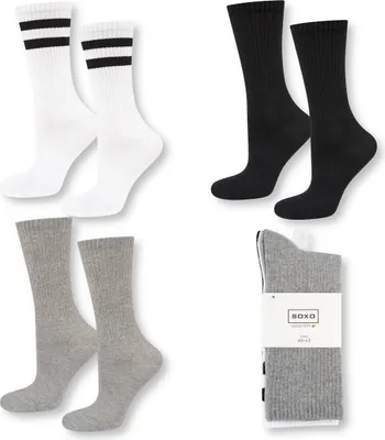 Produktbild von 3 Paar Herren-Sportsocken aus Baumwolle, Größe 40-45, von SOXO, ein Geburtstagsgeschenk für einen Mann