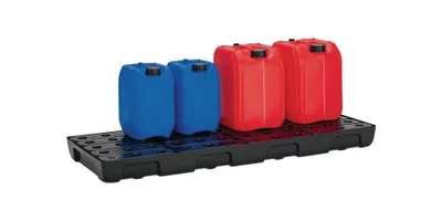 Image de Bac d'étagère 36l L1295xl495xH95mm PE avec grille PE et détecteur de fuite CEMO