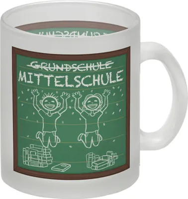 Produktbild von Mittelschule Glas Tasse für die weiterführende Schule im Tafellook
