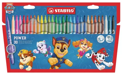 Zdjęcie produktu dla Zestaw 30 flamastrów STABILO Filzstift - seria "power PAW Patrol" - 30 kolorów - z motywami z "PAW Patrol"