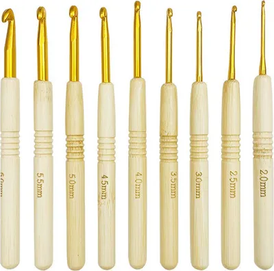 Produktbild von 9 Stück Häkelnadel Set, Häkelnadeln 2,0-6,0 mm Leichte Häkelnadeln
