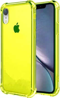 Produktbild von Smartphonica iPhone Xr transparente  stoßfeste Silikonhülle mit Bumper - Neongelb