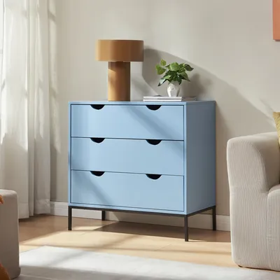 Immagine prodotto di Comodino "Colwyn" a 3 cassetti 78 x 80 x 40 cm Blu