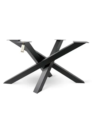 Produktbild von holz4home® Tiempo Spider Tischgestell in Schwarz Pulverbeschichtet I Höhe: 72 cm I Universal Gestell I Standfestes, Gedrehtes Gestell aus Stahl