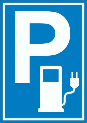 Produktbild von Parkplatz Stromtankstelle Aufkleber Elektrofahrzeug A9 (37x52mm)