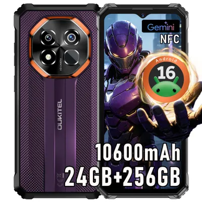 Produktbild von OUKITEL G7 Outdoor Handy ohne Vertrag, 10600mAh, 256GB, NFC, Android 16, IP68/IP69K, Lila