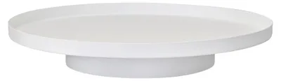 Produktbild von Dekotablett SCANDI weiß aus Metall D35cm Dekoplateau schlicht Tablett mit Fuß