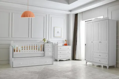 Obrázok produktu pre Súprava posteľ šatníková skriňa komoda moderný dizajn štýlová detská izba 3-dielna