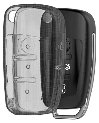 Produktbild von kwmobile Schlüsselhülle für Audi 3-Tasten Klappschlüssel Hülle - Autoschlüssel Schlüssel Hülle aus TPU Silikon - Schlüsselschutz Gehäuse in Schwarz