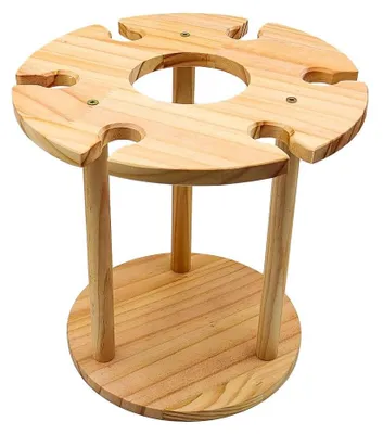 Produktbild von Holzständer für 6 Weingläser mit Flaschenhalter