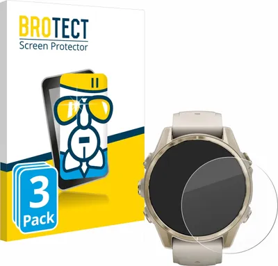 Produktbild von 3x BROTECT Schutzglas für Garmin Fenix 8 (43 mm) Schutzfolie Panzer Folie Glas Display Schutz klar
