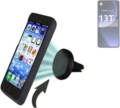 Produktbild von K-S-Trade Kompatibel mit Xiaomi 13T Pro Auto Handy Halterung KFZ Halter Lüftungsgitterhalterung Air Vent mount Smartphone Halter