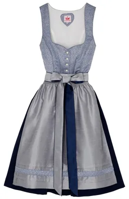 Produktbild von Spieth & Wensky Dirndl Debora Midi-Dirndl Kleid 2-teiliges Trachtenkleid Rocklänge 60cm, Farbe:Blau, Größe:40/L