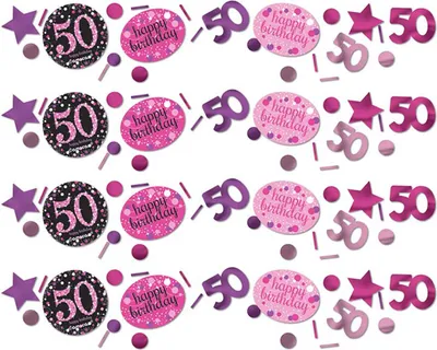 Produktbild von amscan Konfetti Zahl 50 Sparkling Celebration pink 34g