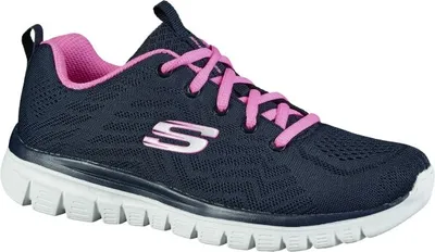 Produktbild von Skechers Graceful, Damen Mesh Sneakers, Sportschuhe in dunkelblau, Skechers Memory Foam Fußbett, in der Maschine waschbar