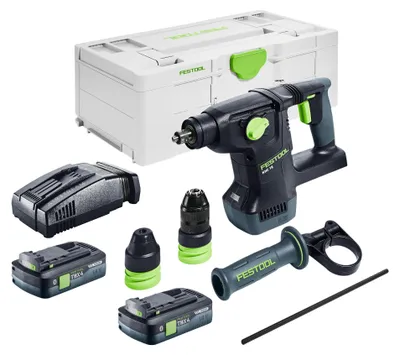 Produktbild von Festool KHC 18 EB-Basic Akku Kombihammer 18 V 2,6 J SDS-Plus Brushless + 2x Akku 4,0 Ah + Schnellladegerät + Systainer