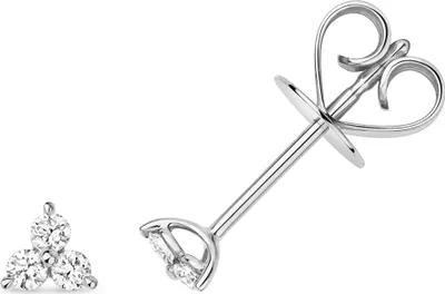 Produktbild von Funkelndes Feuer 18 Karat (750) Weißgold Damen - Diamant Paar Ohrstecker Brillant-Schliff 0.12 Karat G - VS; TRS3469718KW