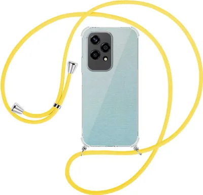 Produktbild von Handykette Backcover-Schutzhülle mit Band (Metall silberfarben) für Honor 200 Lite - gelb