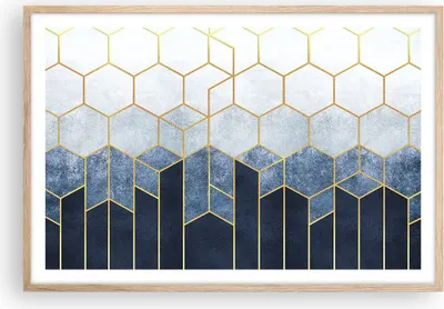 Produktbild von Gerahmtes Poster - Rahmen in heller Eiche - Abstraktion Figuren Geometrisch - 91,5x61 cm - Wand Bild - Wanddeko - Wandbilder - Kunstposter - Wandposter - Bilderrahmen - Bilder - P2NAA91x61-5135