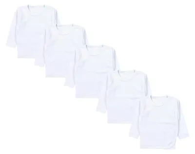 Produktbild von TupTam Uni Baby Wickelshirt Langarm 5er Pack, Farbe: Weiß, Größe: 56