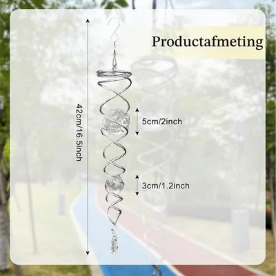 Produktbild von Windspirale Vogelabwehr Vogelschreck Windspiel - Glaskugeln - 42 cm - Klar - Für Garten und Balkon
