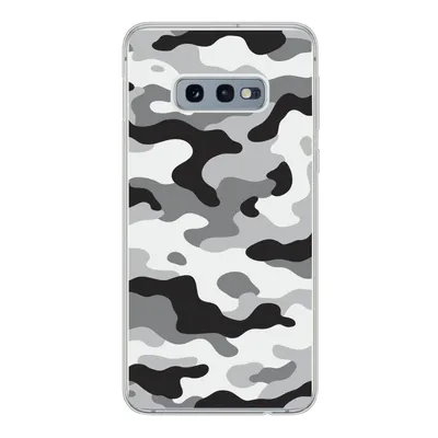 Produktbild von MuchoWow® Handyhülle Schutzhülle Hülle für Samsung Galaxy S10e Schwarz-weißes Camouflage-Muster Silikon Softcase Handy Hülle - Handy