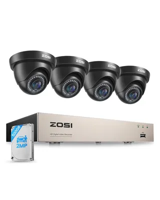 Produktbild von ZOSI 1080P Überwachungskamera Set 8CH 500GB DVR und 4 Verkabelt Innen & Aussen Sicherheitskameras für Haus & Garage, Personen- und Fahrzeugerkennung