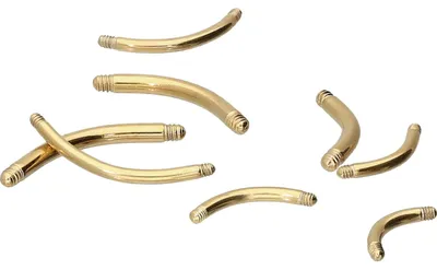 Produktbild von Bauchnabel-Piercing, Rook Piercing Chirurgenstahl Banane ohne Kugeln Gold Stablänge: 7mm | Stabstärke: 1,2mm