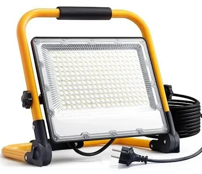 Zdjęcie produktu dla Reflektor LED 100W budowlany ze statywem kablem 4M IP66 warsztat