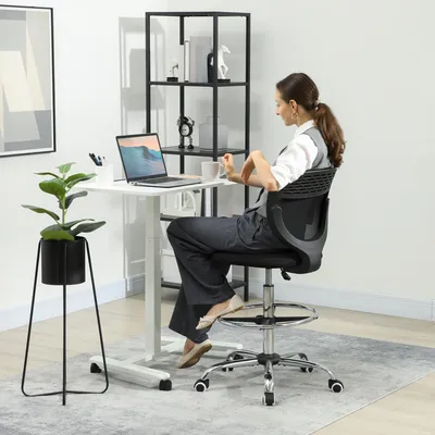Produktbild von Sweiko Bürostuhl, Arbeitsstuhl, Schreibtischstuhl, höhenverstellbar, gepolstert, Schwarz
