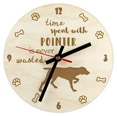 Zdjęcie produktu dla Pointer - zegar z psem, drewniany zegar z grawerem, personalizowany zegar marki Art-Dog